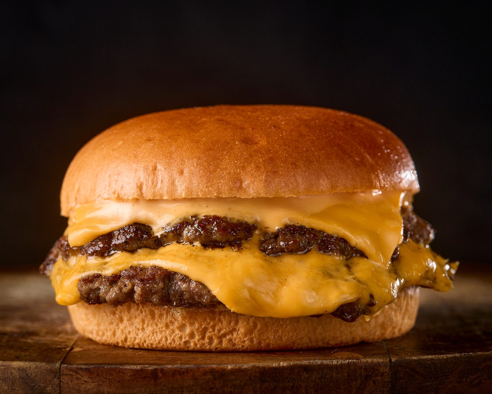 Double cheeseburger with two beef patties and melted cheese